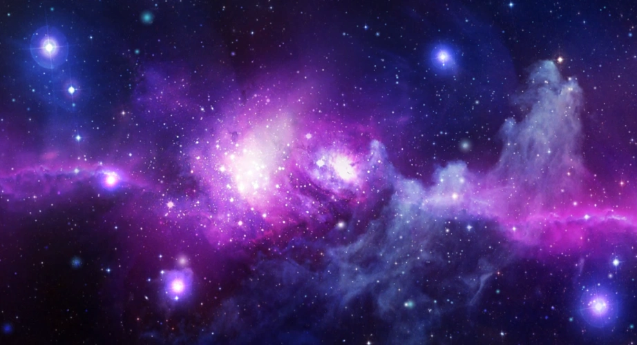 蓝紫梦幻银河粒子悬浮冲击灿烂星河特效视频