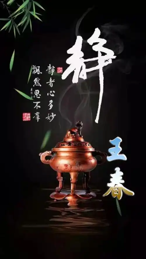 禅语全名手机壁纸:静者心多妙,飘然思不群