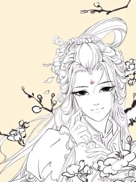 古代妃子漫画手绘简笔画