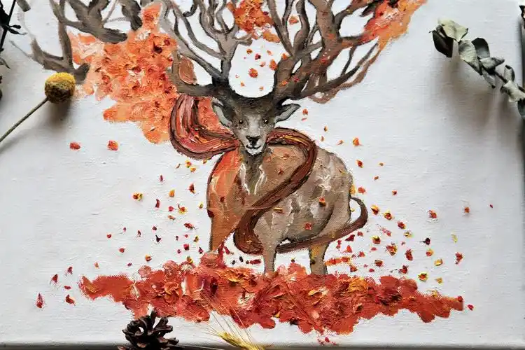 麋鹿|纯艺术|油画|hiasan手绘工厂 - 原创作品 - 站酷 (zcool)