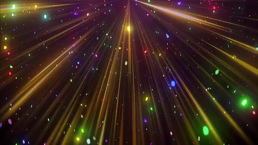 光线荧光彩色雪花飘落led背景