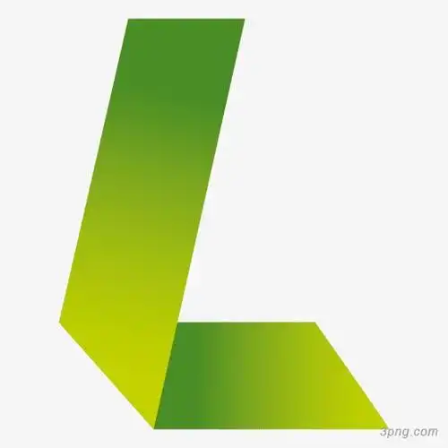 创意绿色折叠字母lpng素材透明免抠图片-艺术字集