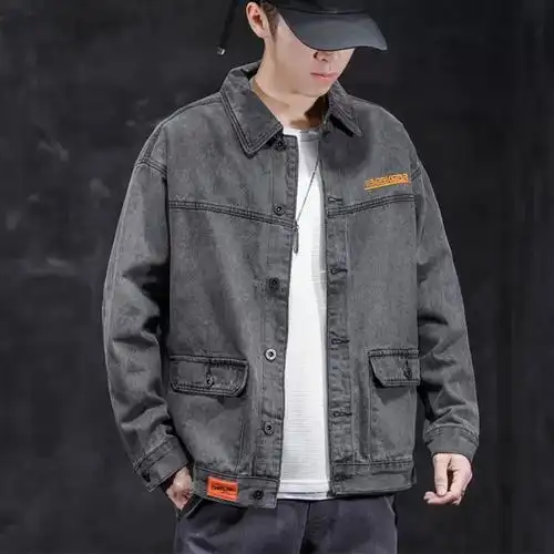春秋季新款百搭牛仔外套男潮流牛仔夹克青少年学生男士牛仔衣外套