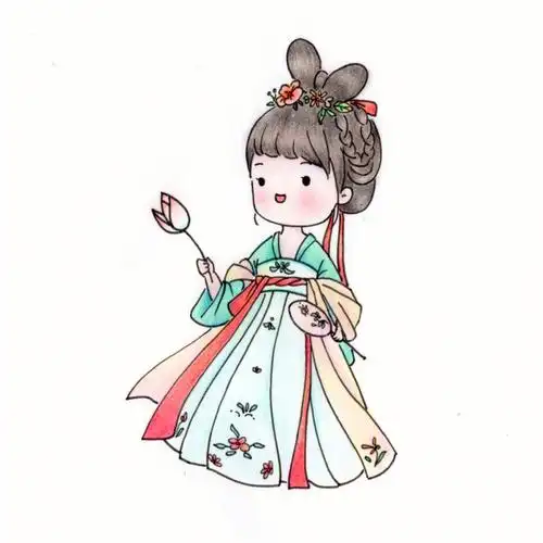 古风人物简笔画教程莲花少女