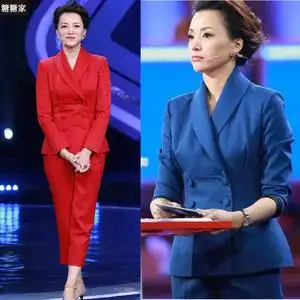 明星同款春秋炸街新款职业时尚西装套装女士西服两件套董卿主持人
