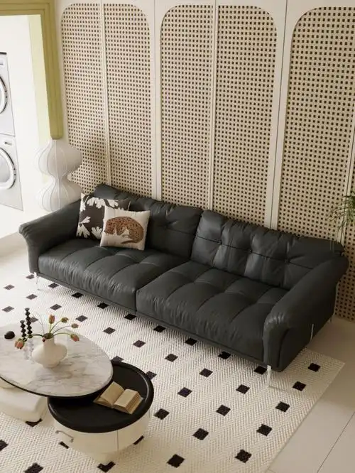 躺下秒变单人床的真皮沙发宽大坐深超好睡