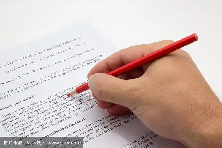 文字,红色,校对,水笔,举起手