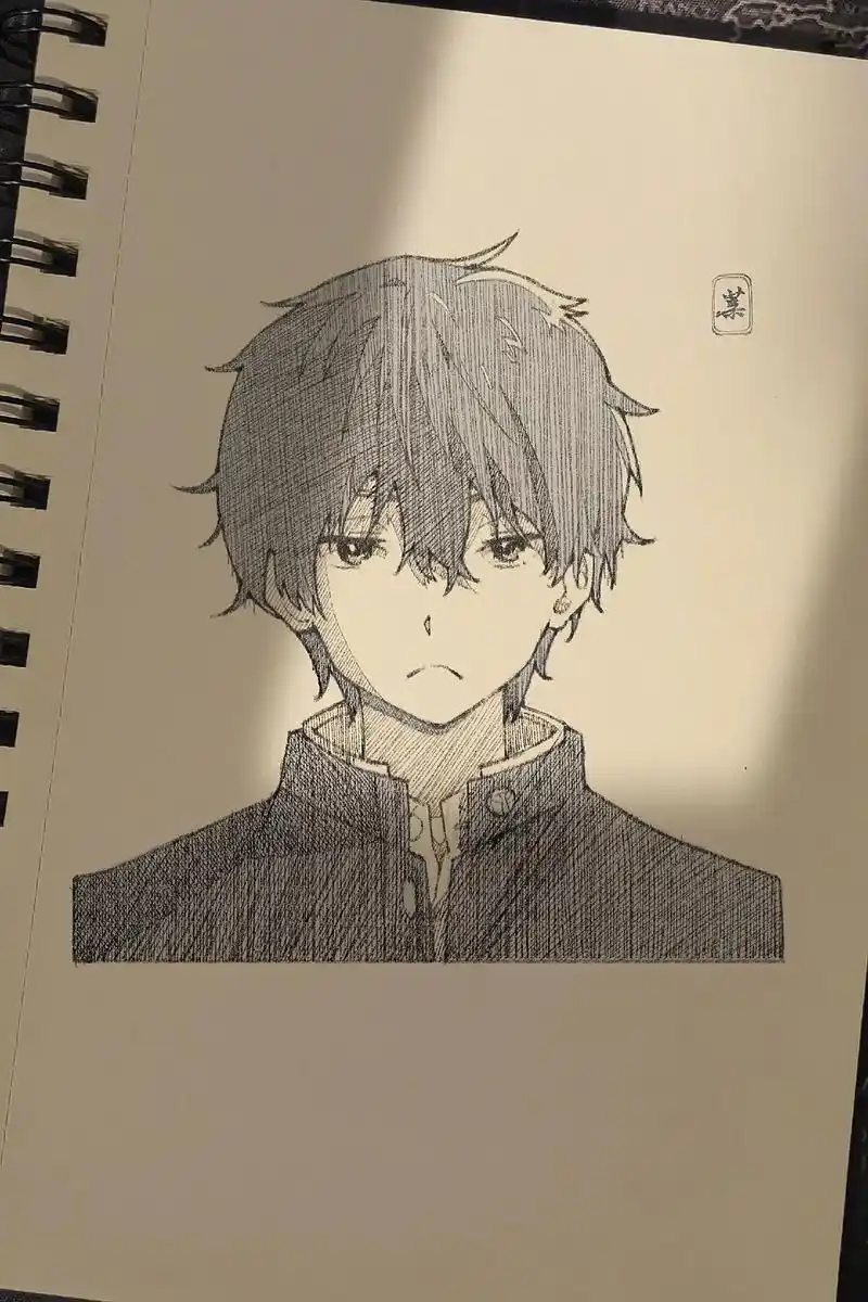 冰菓 折木奉太郎 #临摹 #线稿 #动漫手绘 #二次元 #折 - 抖音