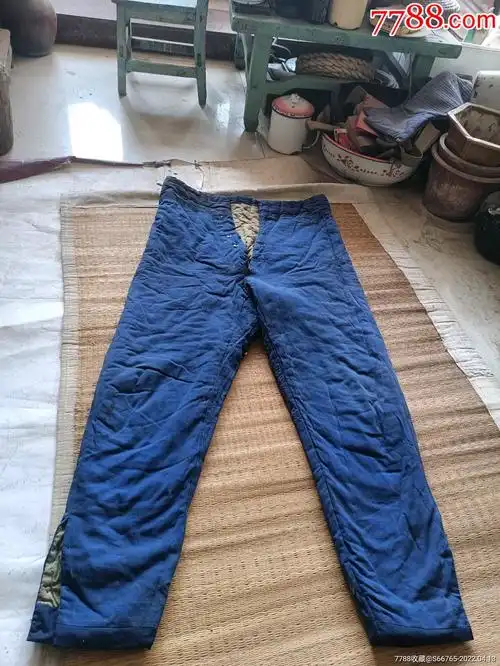 怀旧老式蓝布棉裤