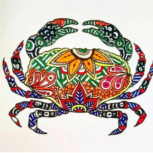 彩色线描装饰画创意绘画素材