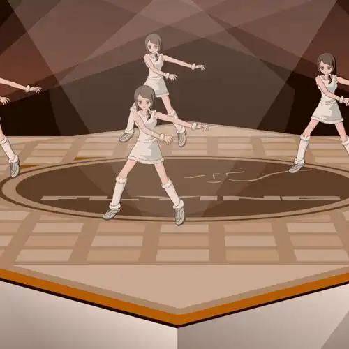 一群美少女动感舞蹈动作15秒手绘逐帧动画源文件设计素材