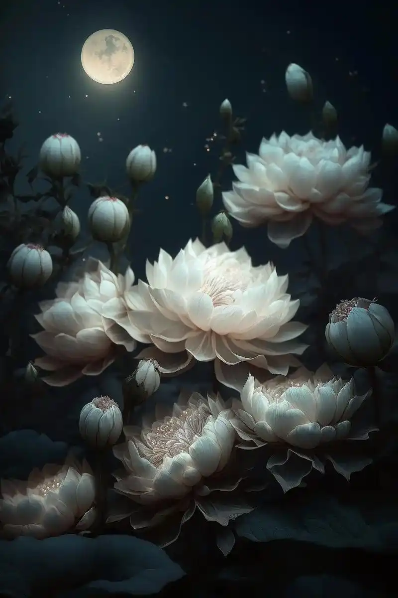 "案头贝叶原无字,座上昙花别有春" #送你一张壁纸 #昙花 - 抖音