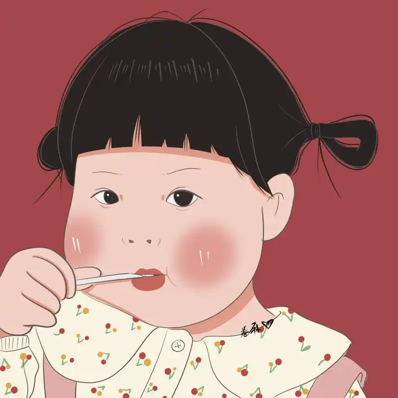 插画 | 头像 | 吃棒棒糖的小女孩 图片🈲二改🈲商用🈲去签名 搬
