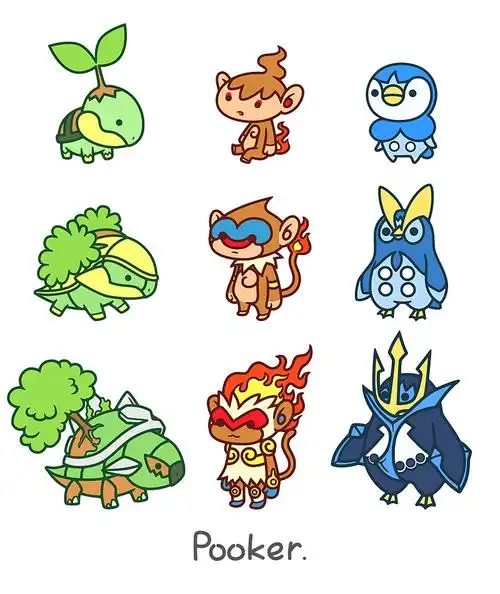 pokemon前四代御三家q版|动漫|其他动漫|pooker - 原创作品 - 站酷