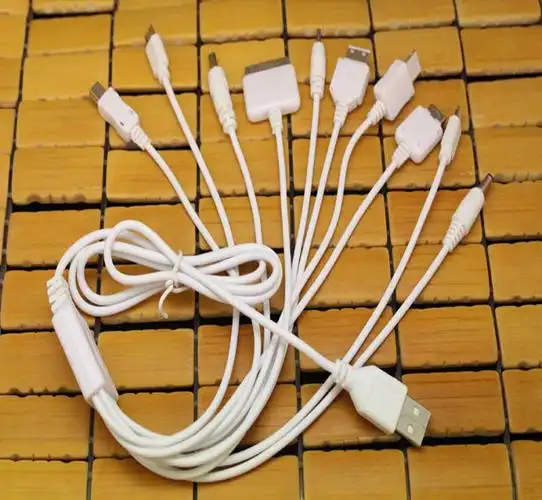 一拖十多功能充电数据线 10合1usb万能充电器手机充电线多头 通用