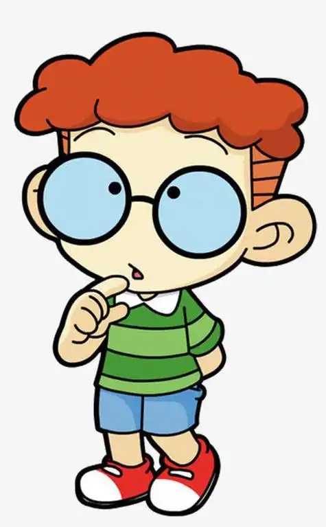 卡通简笔画戴眼镜小男孩