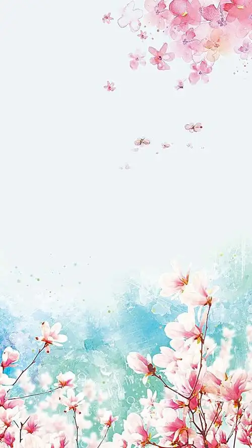 唯美玉兰花手绘psd分层h5背景素材