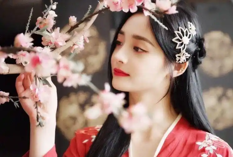 古装神颜,侧脸也超好看,肤如凝脂,面若桃花,就像画上的美人