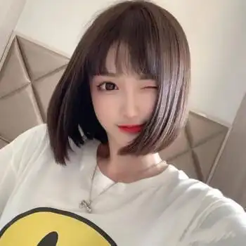 漫画刘海短发全套日常款假发女短发自然全头套短直发漫画齐刘海减龄