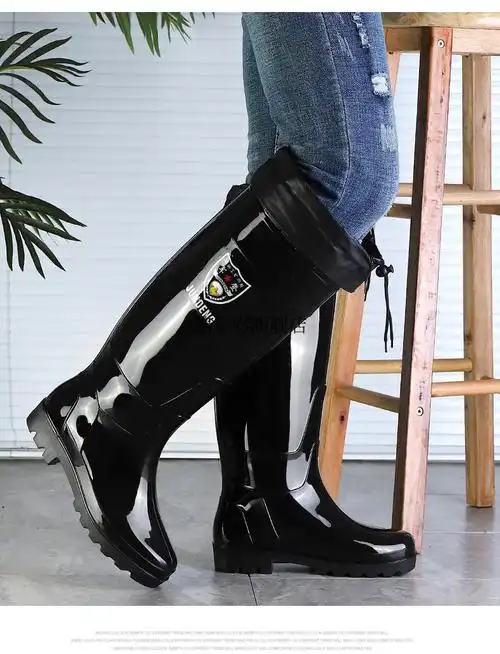 黄金联赛路亚雨鞋男高筒钓鱼专用雨靴长筒户外水鞋加高45cm长款套鞋水