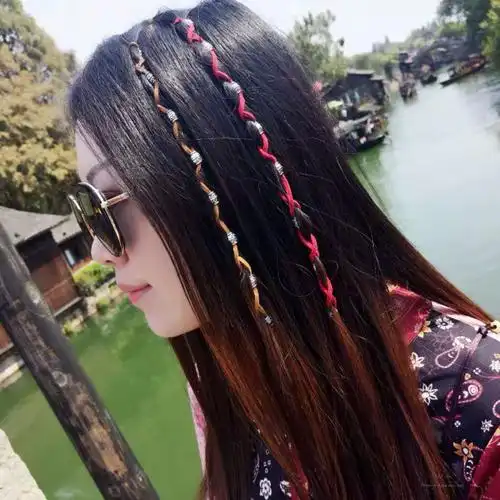 乘风破浪姐姐同款民族风编发彩绳脏辫环扣辫子彩色其它饰品定制