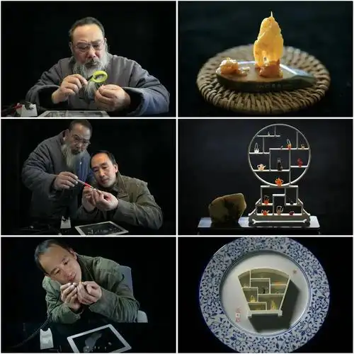 一件微雕作品的完成,需要经历选材,切胚,精雕,抛光等繁琐工序,而最难