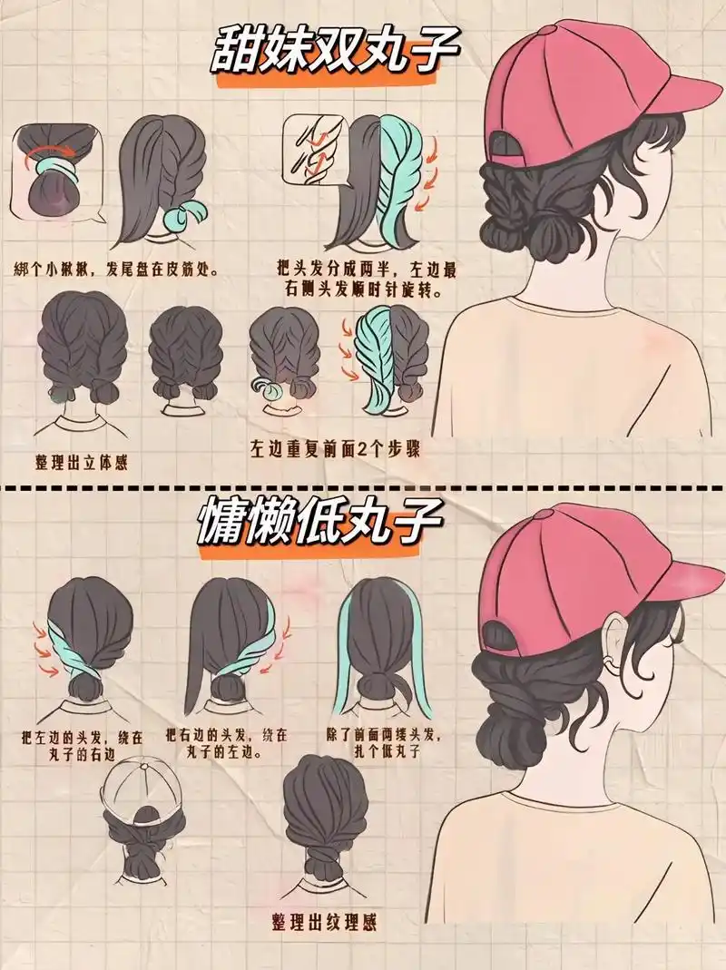 四款超适合夏季甜妹棒球帽发型