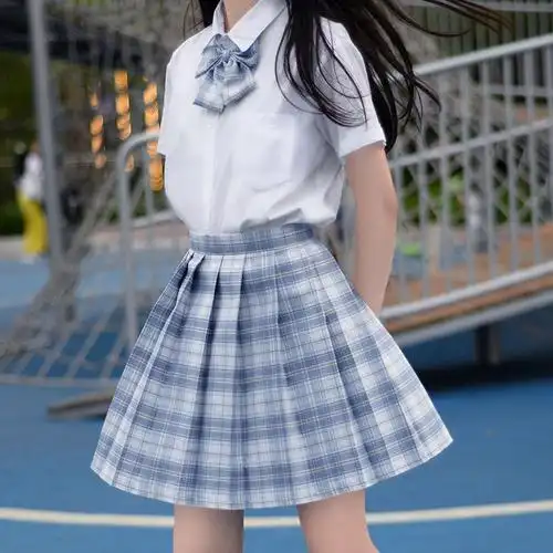 jk制服 学生jk制服套装浪漫电竞水手服百褶裙 冰淇淋 格裙 衬衫 领结