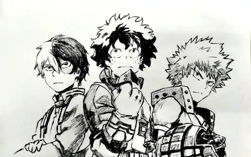 活动  【速写】《我的英雄学院》绿谷出久 轰焦冻 爆豪胜己