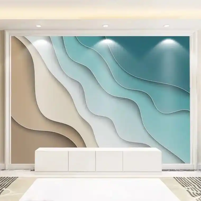 2022新款电视背景墙壁纸现代简约客厅几何线条大理石影视墙布 - 抖音