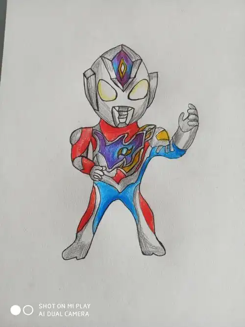 素描画戴卡奥特曼