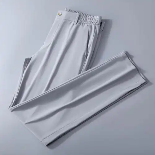 冰丝凉爽休闲裤男夏季轻薄款西裤四面弹力男裤直筒修身坠感长裤