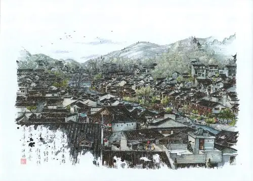 湘西 凤凰古城 马克笔创作|插画|艺术插画|谭泽鸿 - 原创作品 - 站酷