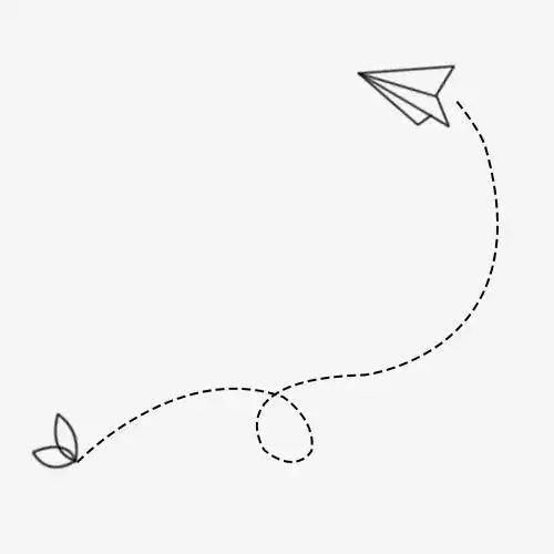 飞机虚线飞行轨迹简笔画