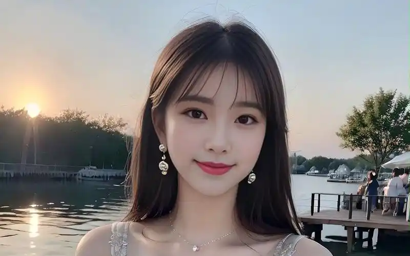 ai绘画之"在码头看日出的时尚女孩",身材好气质佳,肤白貌美大长腿的