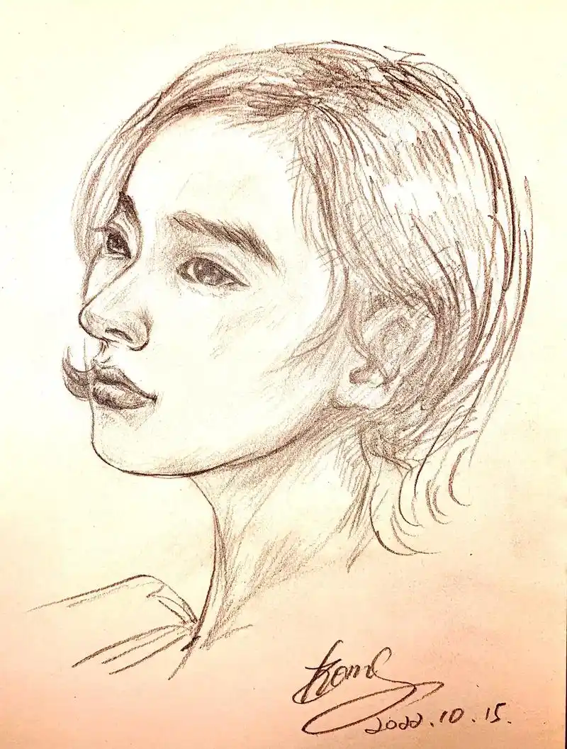 素描头像#人物肖像 #带你走进画里 #每种绽放都有力量 - 抖音