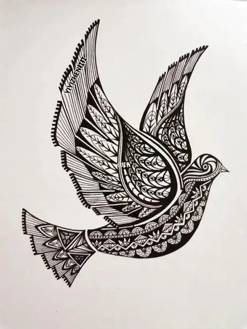 飞鸟原创黑白装饰画动物创意习作