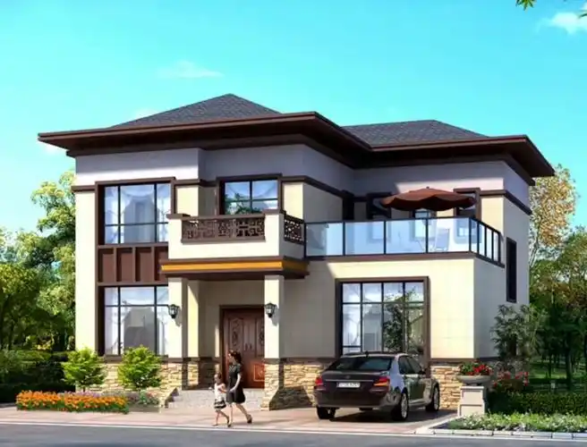 新中式120平米农村20万元二层小楼,简约大气.