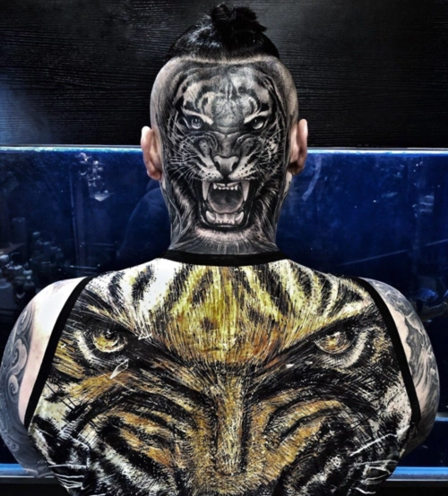 2020最新男生老虎写实纹身图集好看的老虎纹身图案2
