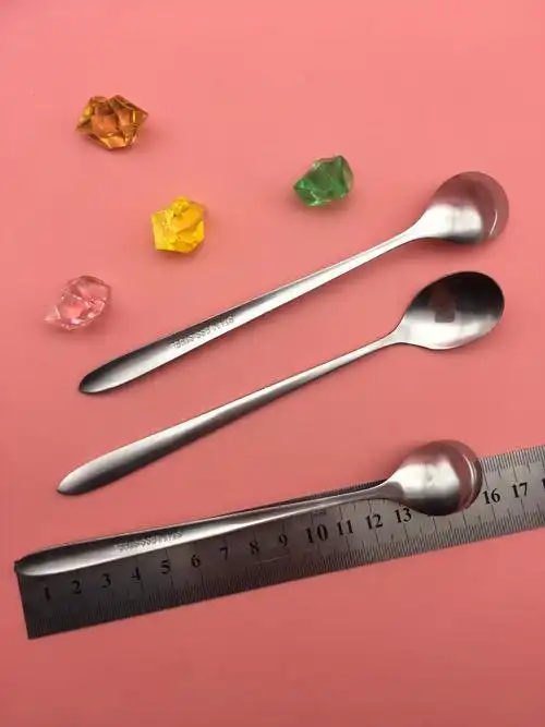 不锈钢餐具 咖啡勺 搅拌勺 长柄冰勺 日韩勺子 16cm长可印logo