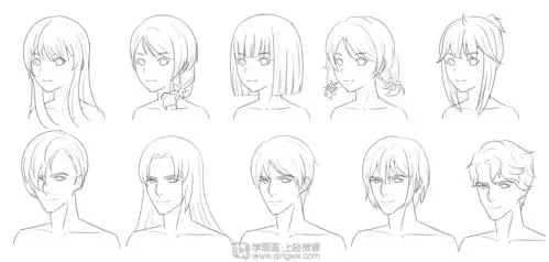 作业:从零开始学动漫之动漫人物头发的画法与训练技巧 - 白火山 - 轻