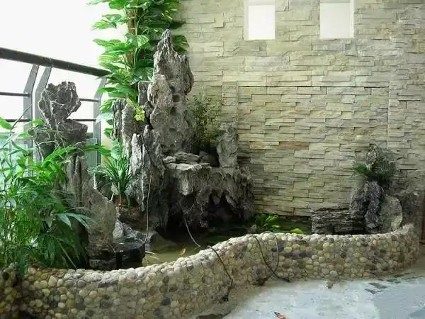 阳台假山鱼池,可以种些好养的植物,不仅有装饰美化作用,还能遮挡一些