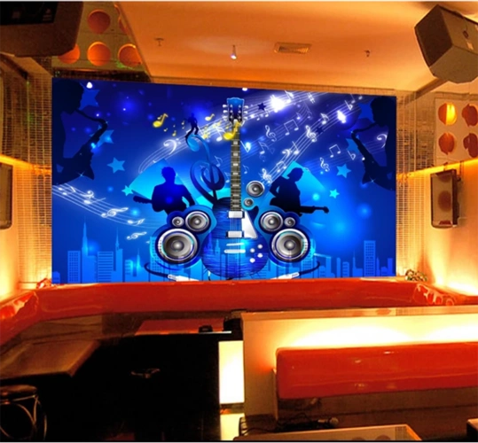 梵帝欧 潮流炫彩酒吧ktv背景墙壁画唱歌房舞厅会场3d电视墙壁纸直播间