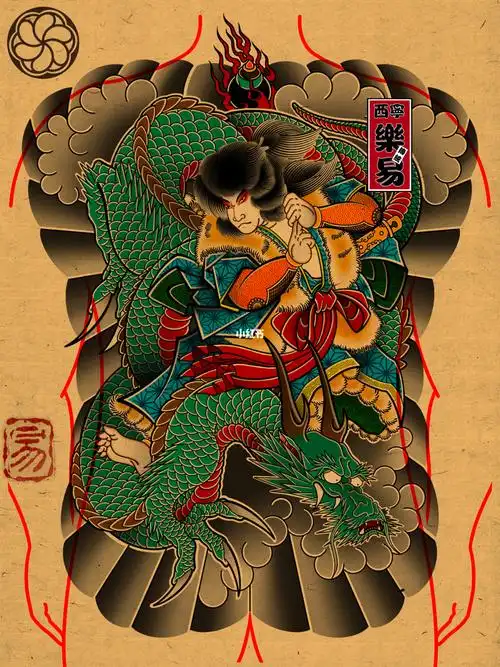 乐易刺青日式老传统精品纹身手稿