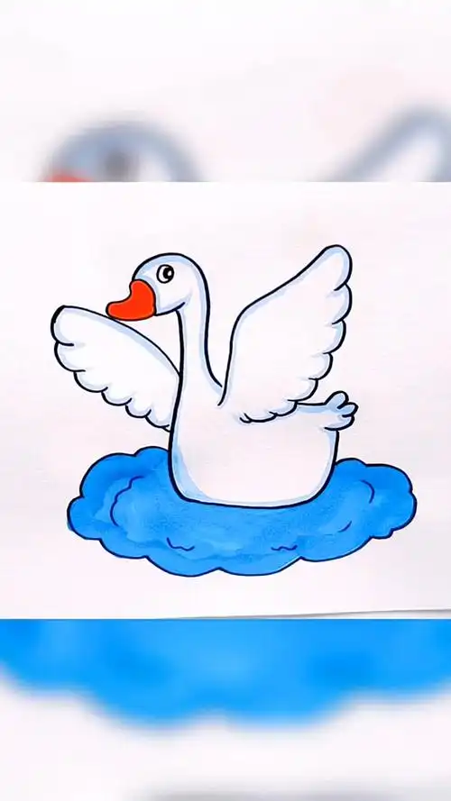 儿童简笔画——大白鹅