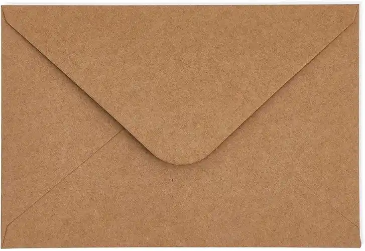 48张带有棕色牛皮纸信封的感谢卡,在婴儿送礼会和婚礼的手写样式中