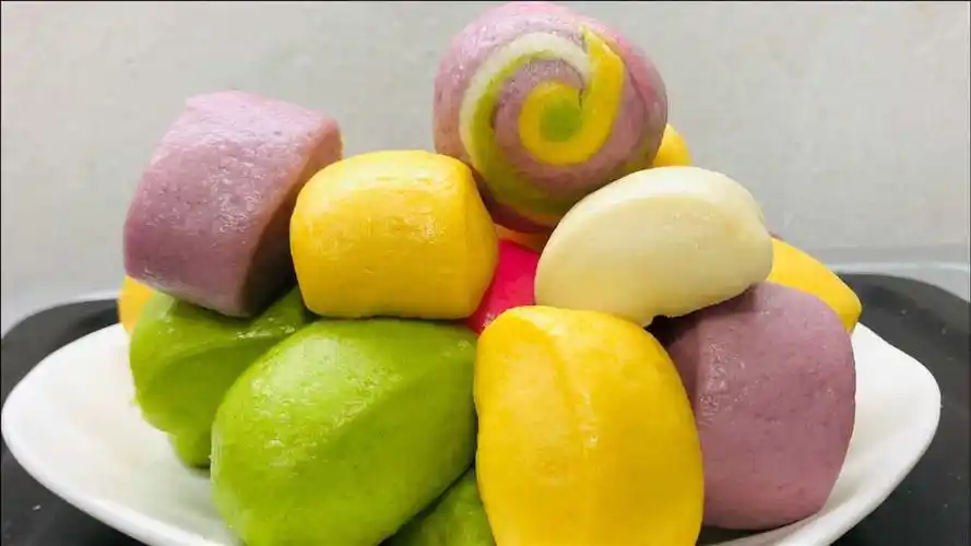 要过年了教你做五彩馒头蓬松柔软寓意生活蒸蒸日上多姿多彩