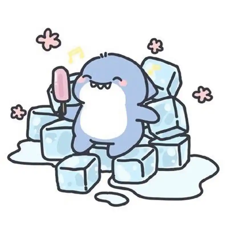 可爱的小鲨鱼头像～ 可爱小鲨鱼吃东西的样子,超级可爱!