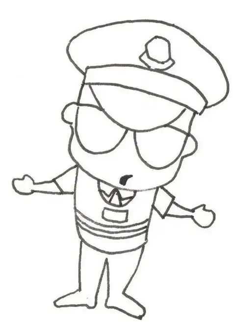 警察的简笔画怎么画警察的简笔画图片大全交通警察简笔画简单画法敬礼