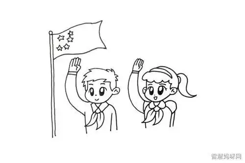 少先队员敬礼简笔画 少先队员敬礼简笔画背面